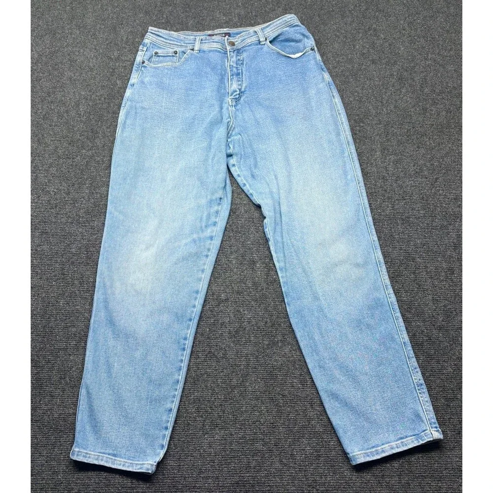 Bill Blass Sz 12 Tapered High Rise Mom Jeans Dark Wash Denim 30 Inseam VTG